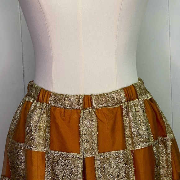 Vintage 1960s Gold Lurex Skirt Set sparkly formal - Picture 4 of 6
